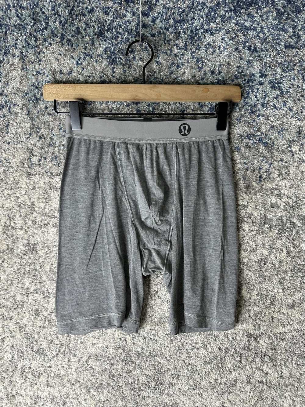 Lululemon Boxer Briefs Mens Small Gray Underwear Stretch Logo Waistband Tagless